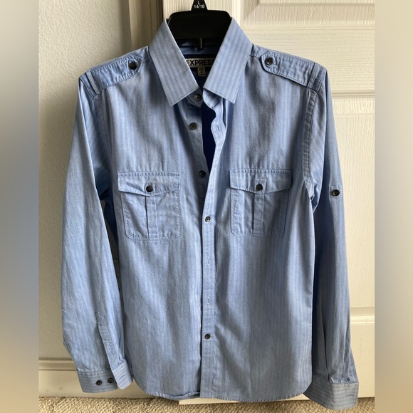 Men’s Express blue long sleeve button down size Small. - Picture 1 of 4